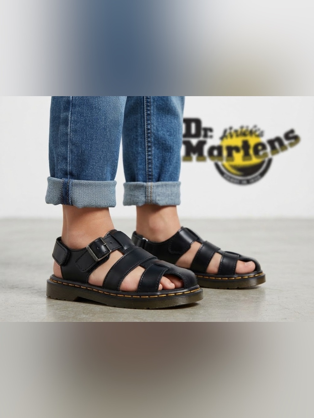 Authentic Dr. Martens boys signature designer fisherman sandals sz 12